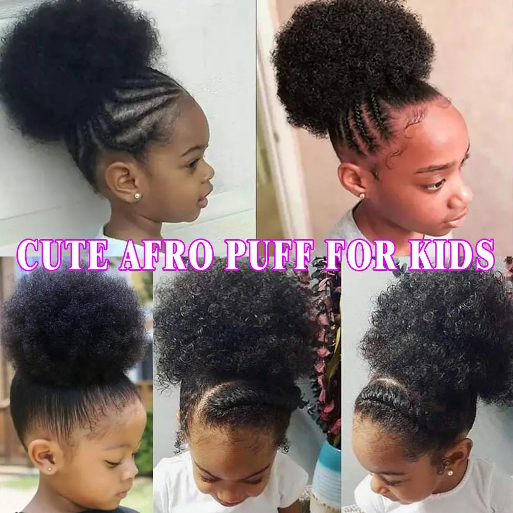 Afro Puff Bun - Kinky Curly Clip Extensions