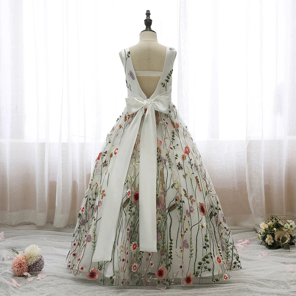 Printed Flower Girl Dresses for Party and Wedding