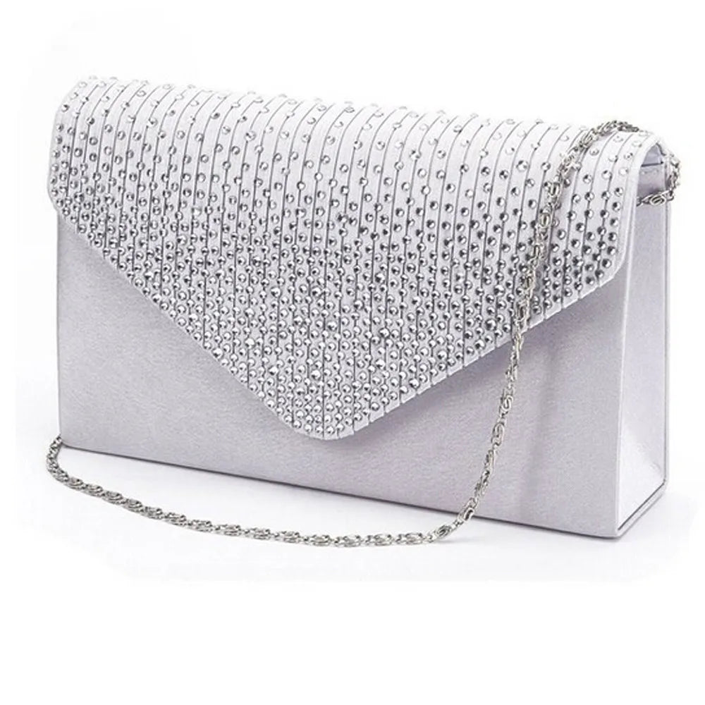 Sac Messenger Femme Luxe Soirée Satin Diamant Élégant Torebki Damskie Enveloppe