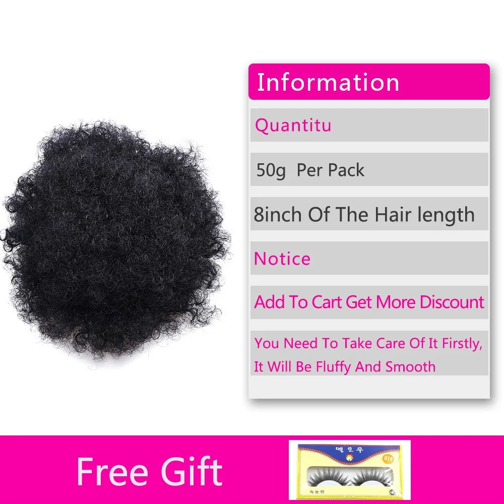 Afro Puff Bun - Kinky Curly Clip Extensions