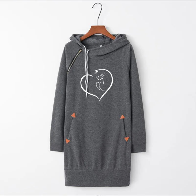 Very trendy sweatshirt dress with hood for women