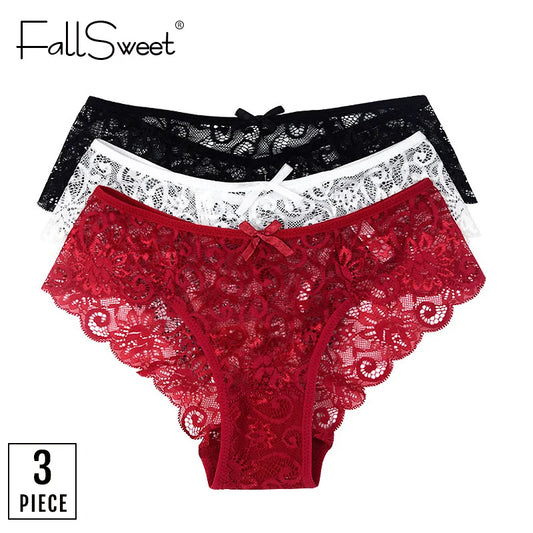 Set of 3 Sexy Lace Panties for Women