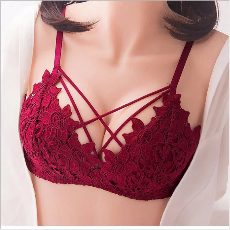 Sexy floral lace embroidered push up bra