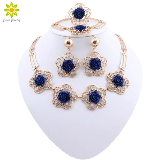 Gold Crystal Wedding Jewelry Set