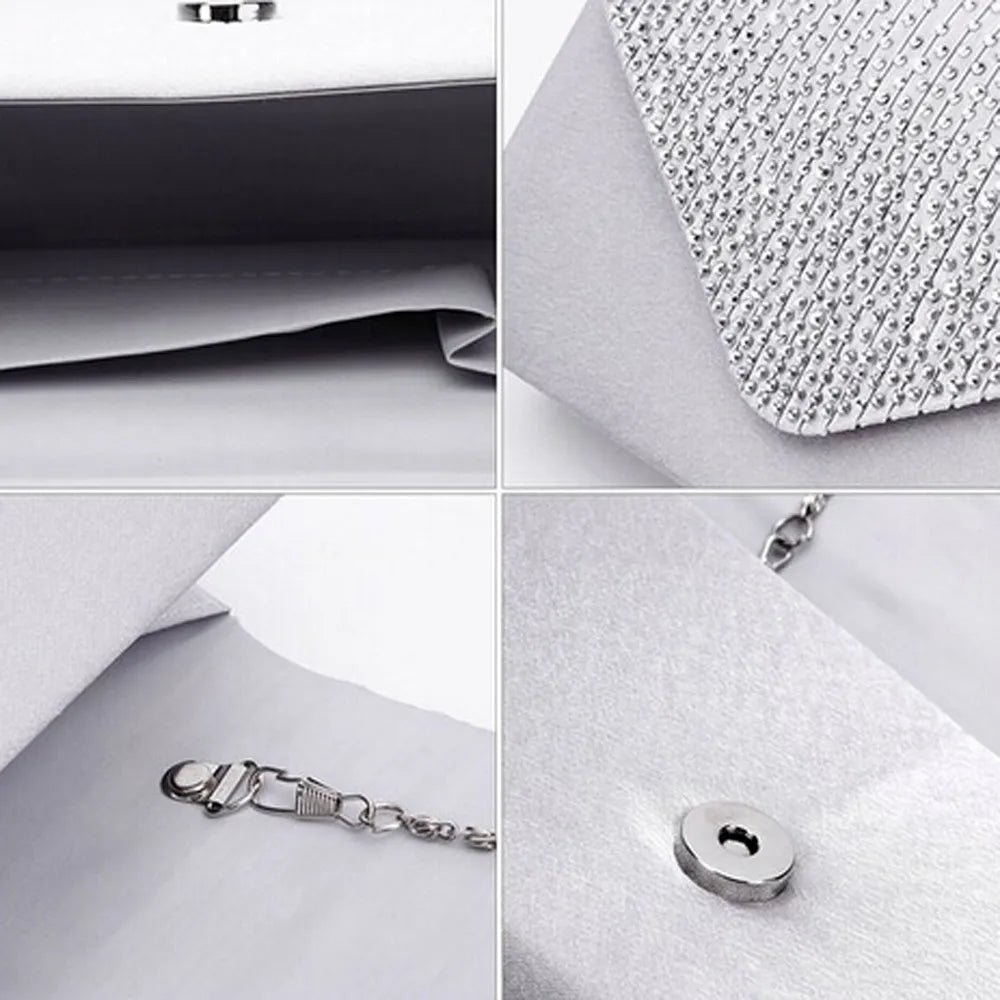 Sac Messenger Femme Luxe Soirée Satin Diamant Élégant Torebki Damskie Enveloppe