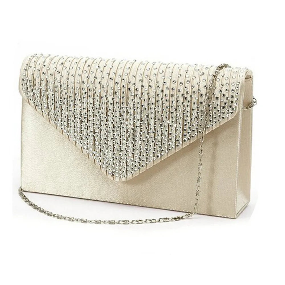 Sac Messenger Femme Luxe Soirée Satin Diamant Élégant Torebki Damskie Enveloppe