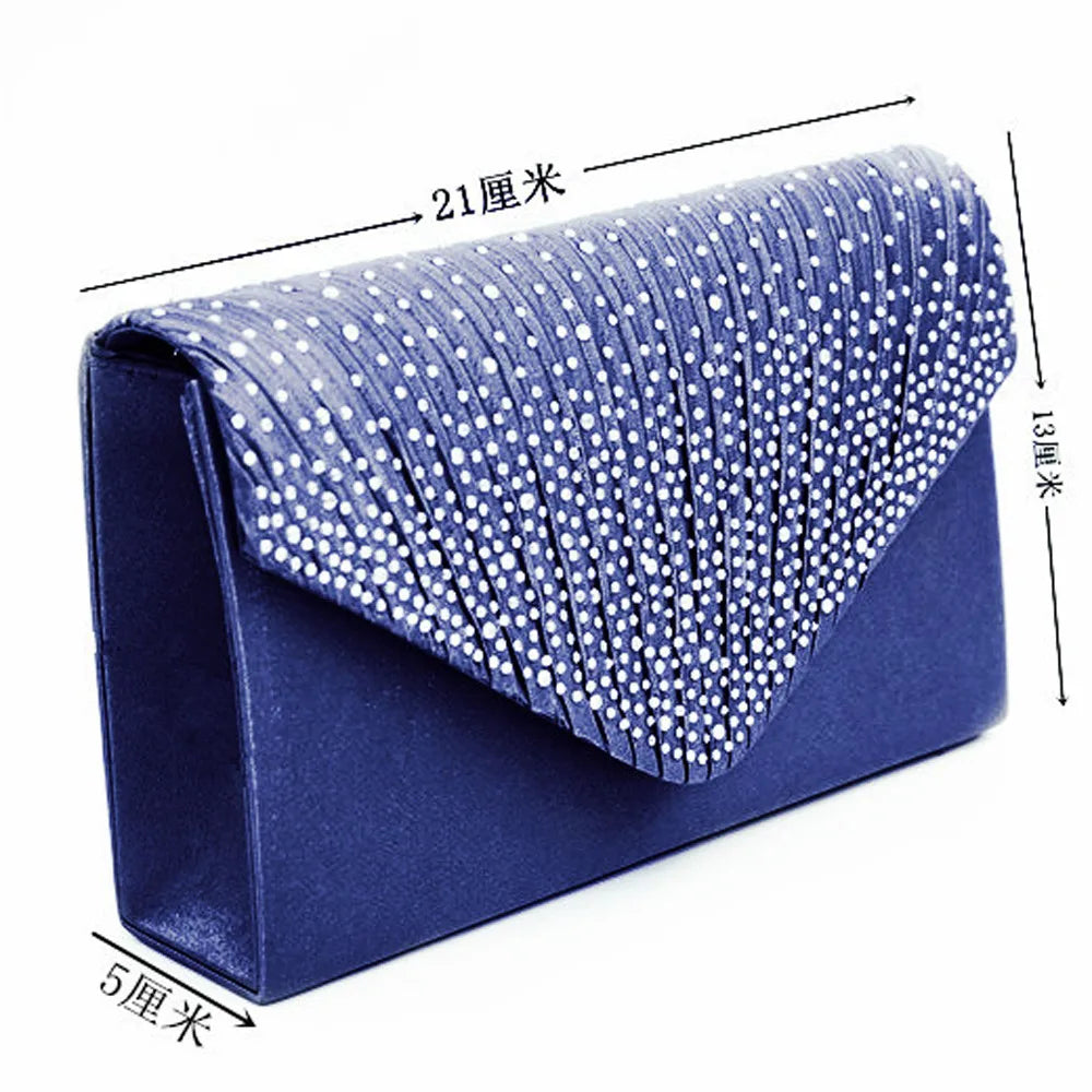 Sac Messenger Femme Luxe Soirée Satin Diamant Élégant Torebki Damskie Enveloppe