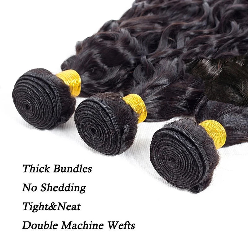 Water Wave Curly Hair Bundles 100% Human Hair