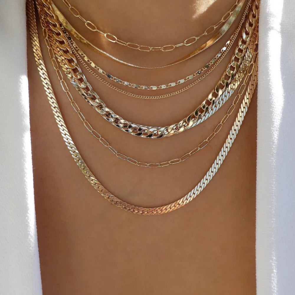 Vintage Crystal Multi-Layer Gold Necklace