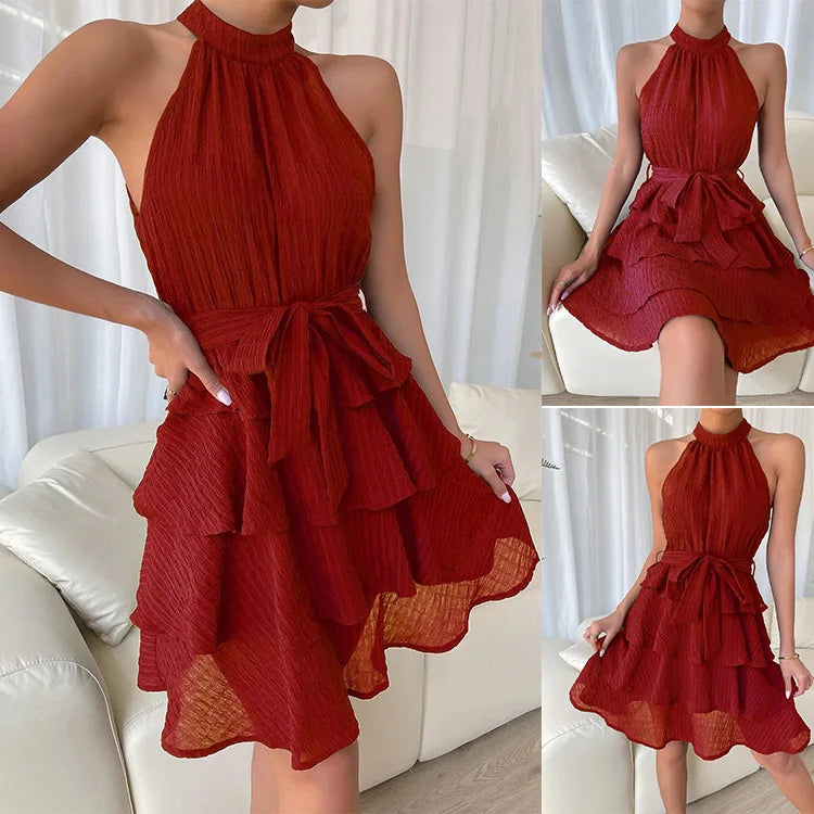 Chic summer dress for women with ruffle design