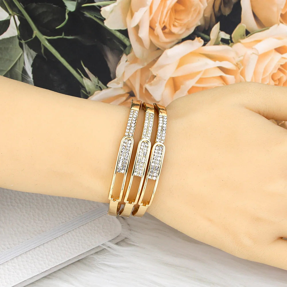 Ensemble marocain de bracelets chic en cristal