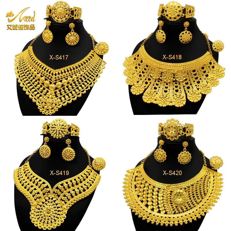 ANIID 24K Gold Luxury Jewelry Set for Women