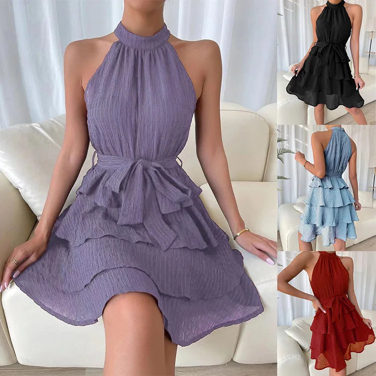 Chic summer dress for women with ruffle design