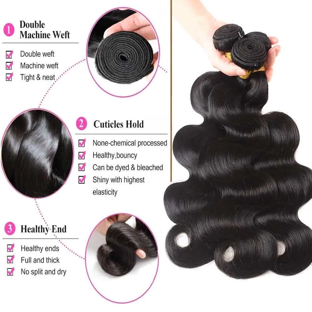 12A Brazilian Curly Hair Bundles - Natural Wavy - 4 Packs