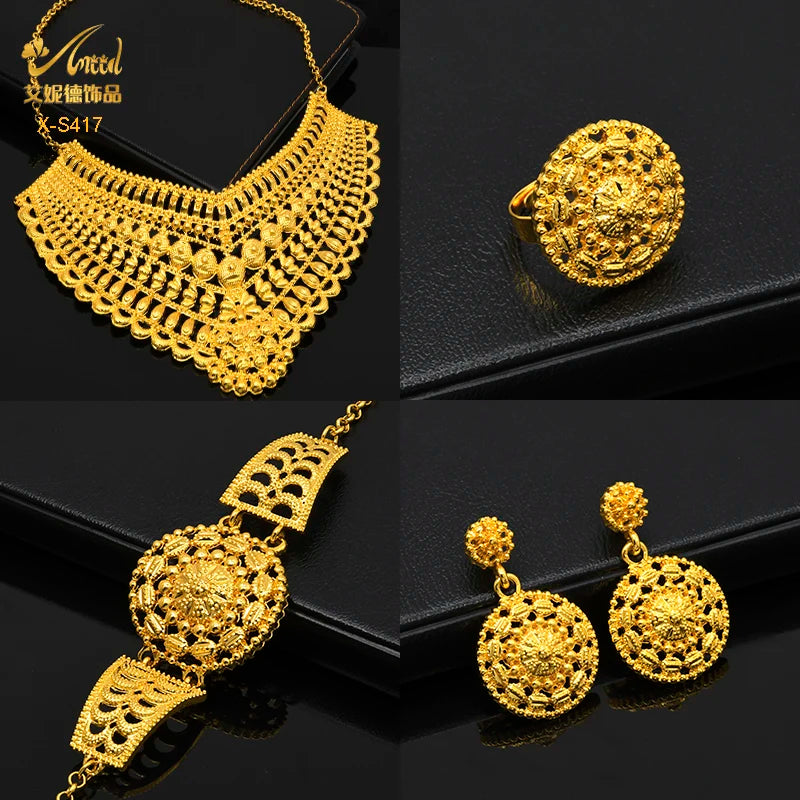 ANIID 24K Gold Luxury Jewelry Set for Women