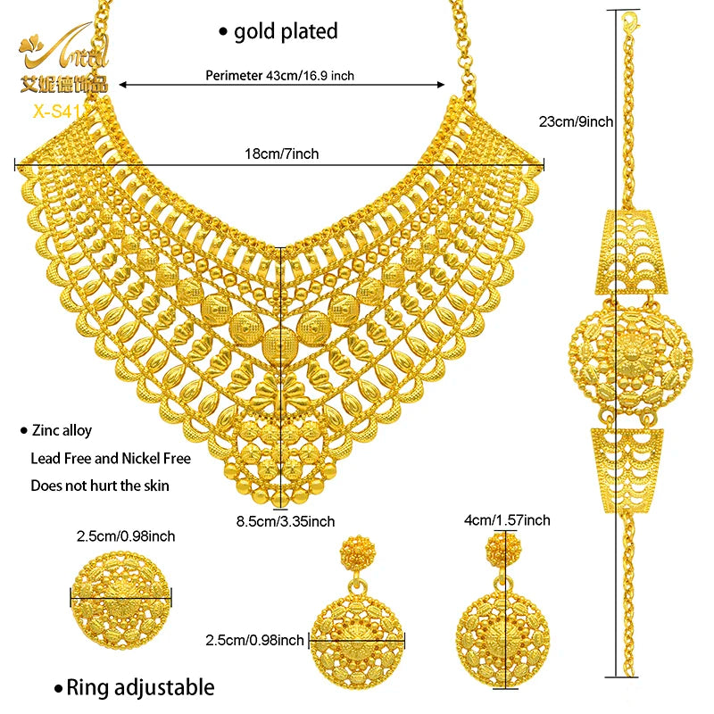 ANIID 24K Gold Luxury Jewelry Set for Women