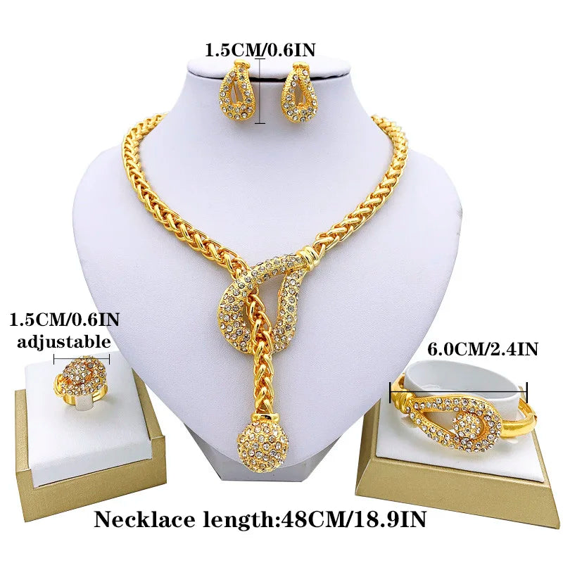 Ensemble de bijoux Dubaï pour cérémonie de luxe en or