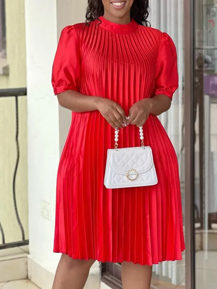 African Pleated Dress for Women - Elegant and Casual!