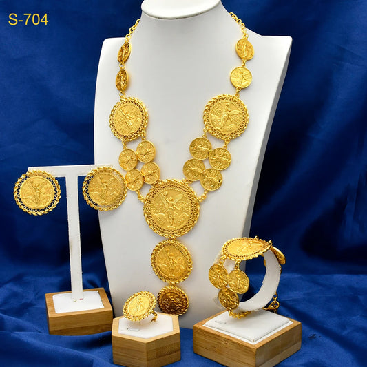 Dubai Gold Color Gold Jewelry Set for Women